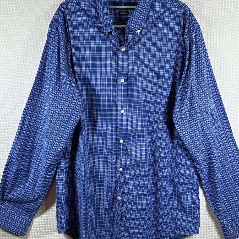 Polo Ralph Lauren Men's Classic Fit Blue Plaid Checkered Shirt